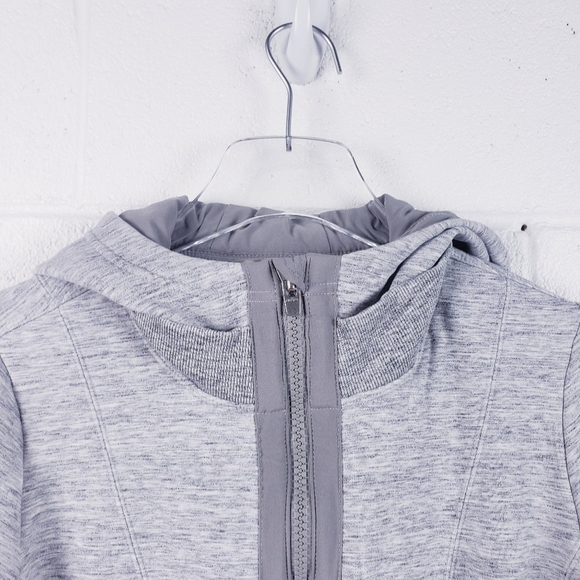 Athleta Fitted Victory Hoodie in Gray Full Zip Sweatshirt Womens Size Medium - Picture 5 of 9
